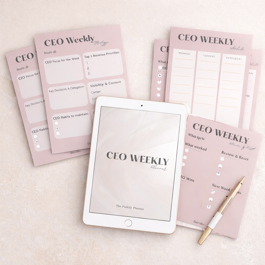 CEO Weekly Planner | Luxury Business Strategy & Schedule Planner (Printable PDF)