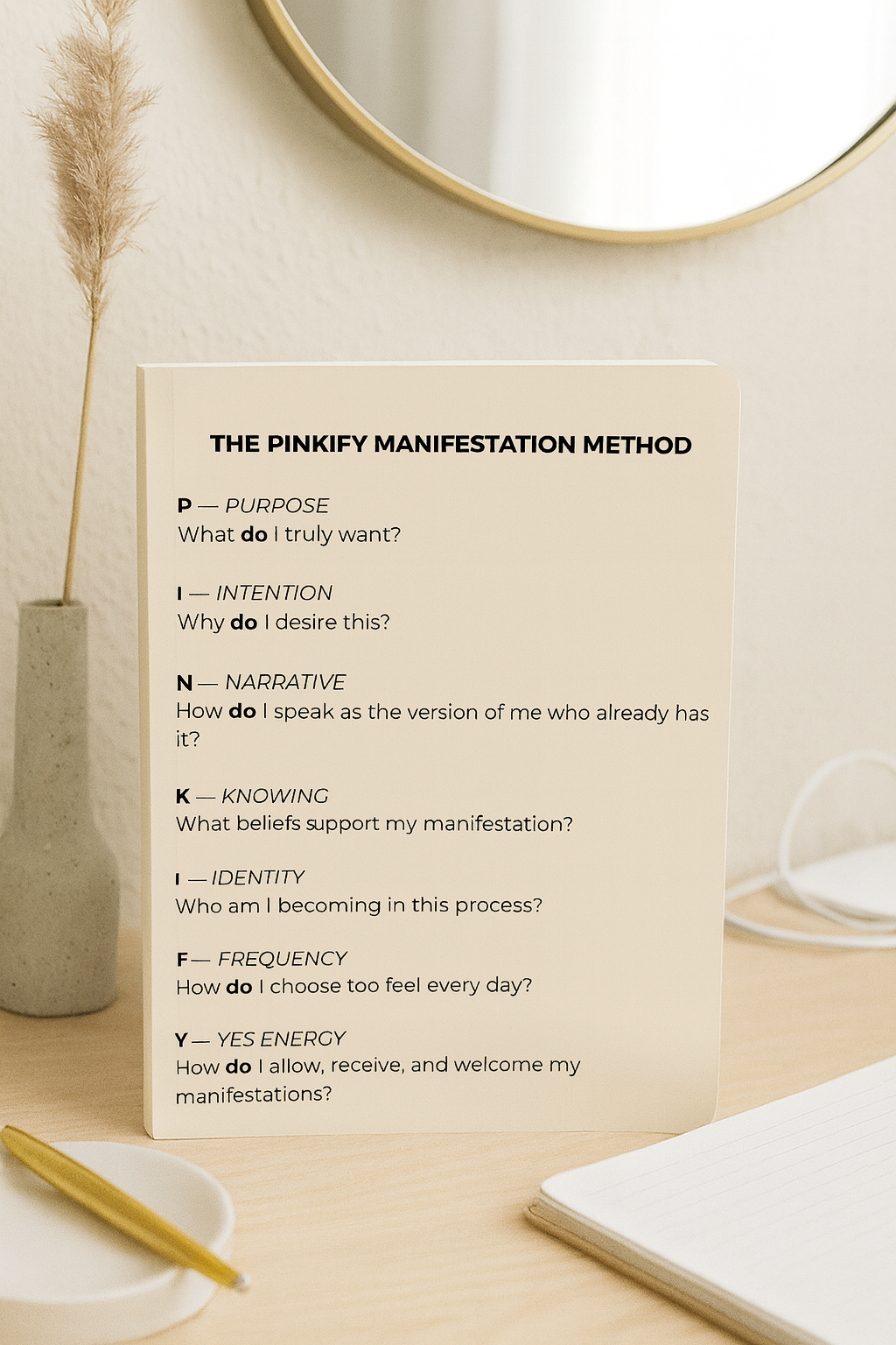 Manifestation Journal – Soft Life Feminine Planner for High-Value Women | Digital Download